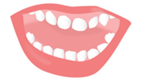 Illustration av en barnmun fullt med tänder