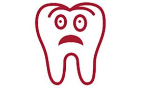 Illustration av en rädd tand som ska symbolisera tandvårdsrädsla